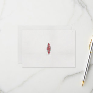 ein rotes und weißes Muster RSVP Karte