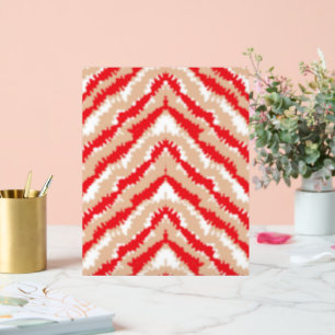 ein rotes und weißes Zickzackmuster auf weißem Hin Acrylschild