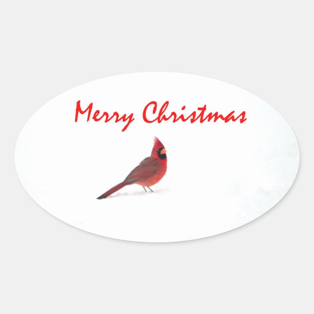 Ein Rotvogel-Weihnachtsaufkleber Ovaler Aufkleber (Vorderseite)