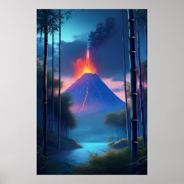 Ein ruhiger Abend unterbrochen durch den Vulkan Poster