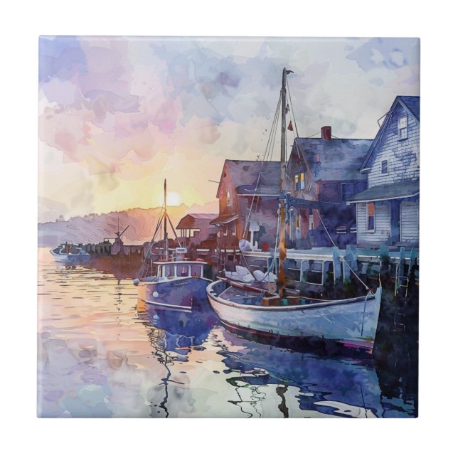 Ein ruhiger Hafen Fliese (Vorderseite)