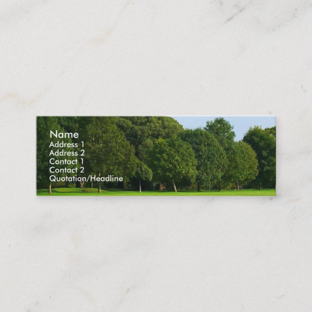 Ein ruhiger Nachmittag im Park Mini Visitenkarte (Vorderseite)