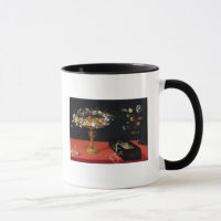 Ein ruhiges Leben von einem Tazza mit Blumen