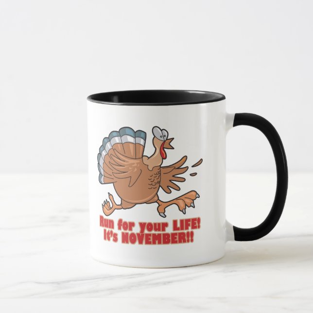 ein Run auf das Leben lustiger Truthahn Tasse (Rechts)