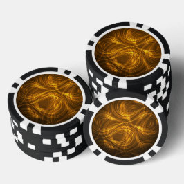 Ein runder Pokerchip mit schwarzer und weißer Kant Pokerchips