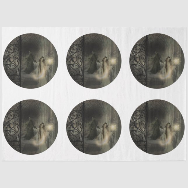 Ein rundes gotisches Halloween-Design 10 Seidenpapier (Vorderseite)