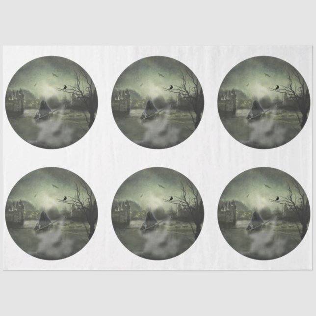 Ein rundes gotisches Halloween-Design 8 Seidenpapier (Vorderseite)