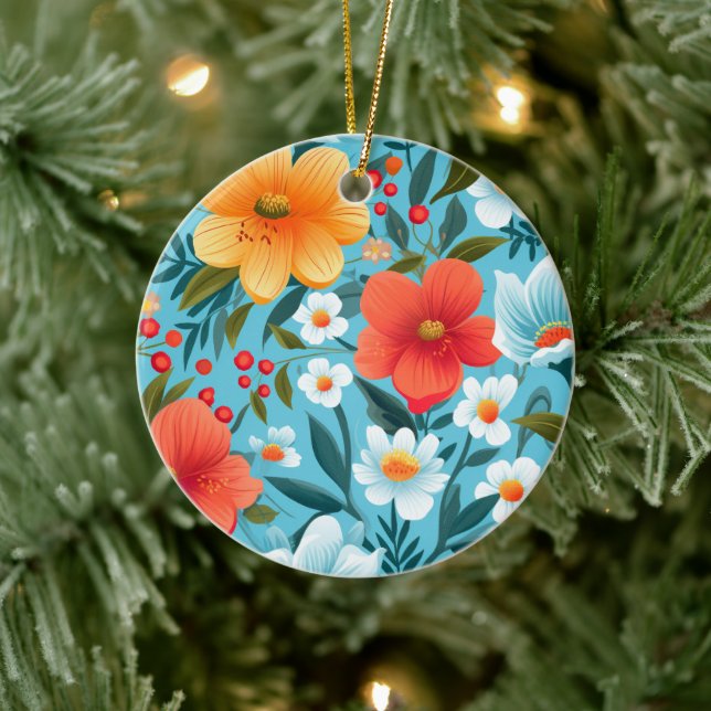 Ein rundes Ornament mit floralem Design  (Baum)