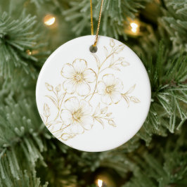 Ein rundes weißes Keramik-Ornament Keramik Ornament