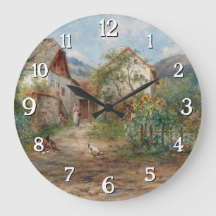 Ein rustikaler Garten im Blossom im Grünen Große Wanduhr