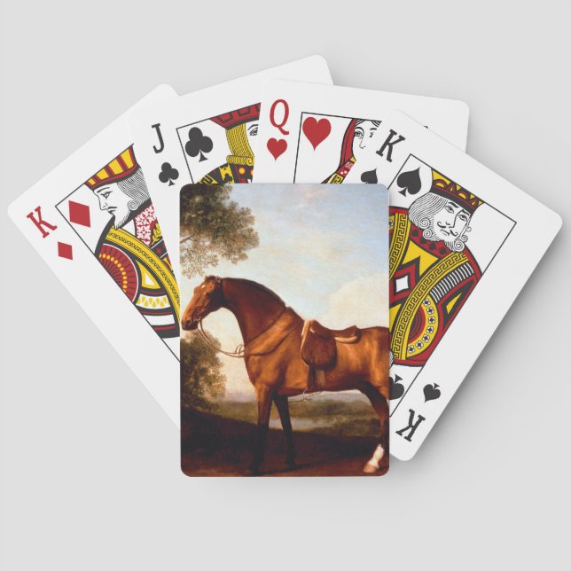 Ein Saddled Bay Hunter von George Stubbs Jigsaw  Spielkarten (Rückseite)