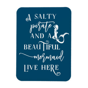 Ein Salty Pirate und eine schöne Meerjungfrau lebe Magnet