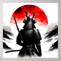 Ein Samurai-Krieger in traditionellem Armor-Poster