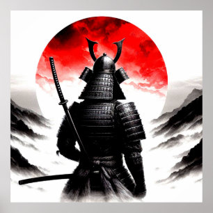 Ein Samurai-Krieger in traditionellem Armor-Poster Poster