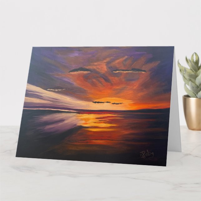Ein San Diego Sonnenuntergang, Original von Gary P Karte (Kleine Pflanze)