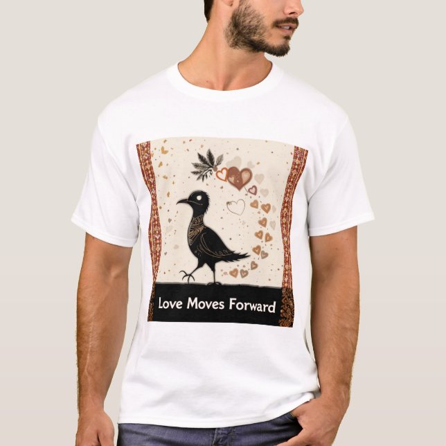 Ein Sankofa-Vogel, der ein Herz in seinem Schnabel T-Shirt (Vorderseite)