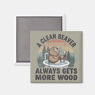 Ein sauberer Biber bekommt immer mehr Holz Schmutz Magnet