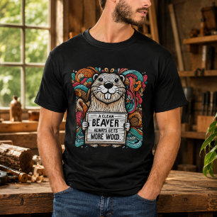 Ein sauberer Biber bekommt immer mehr Holz T-Shirt