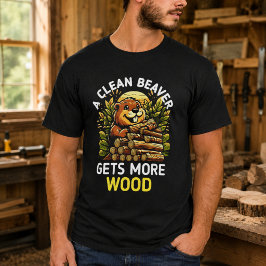 Ein sauberer Biber bekommt immer mehr Holz T-Shirt