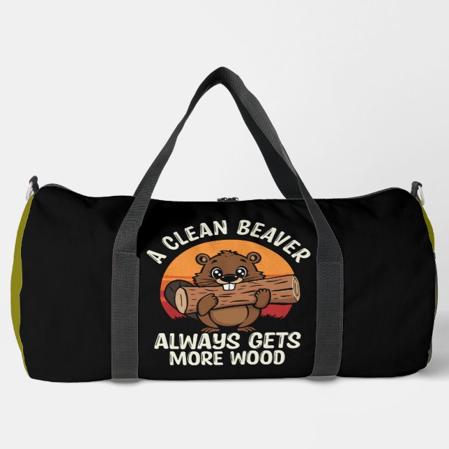 Ein sauberer Biber bekommt mehr Holz Duffle Bag (Vorderseite)