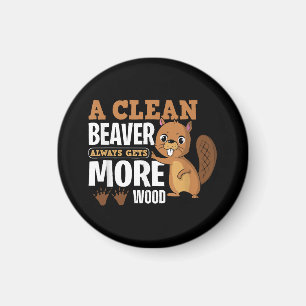 Ein sauberer Biber erhält immer mehr holzkomische  Magnet
