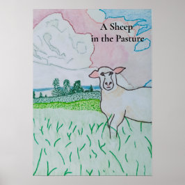 Ein Schaf auf der Weide  Poster