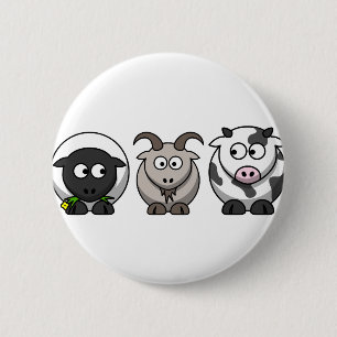 Ein Schaf, eine Ziege und eine Kuh Button
