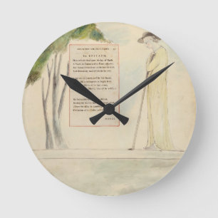 Ein Schäfer, der den Epitaphen, von der Elegie Runde Wanduhr