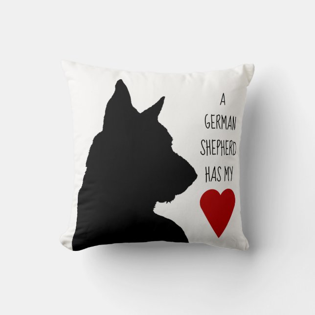 "Ein Schäferhund Kissen hat meines Herzens" (Vorderseite)