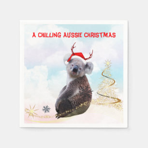 Ein schauriges australisches Weihnachtskoala Serviette