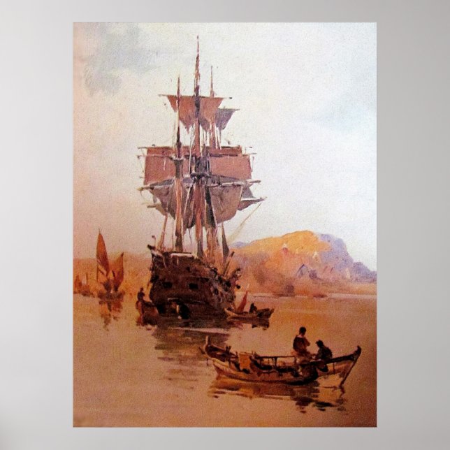 ein Schiff auf See 06 Poster (Vorne)