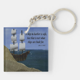 Ein Schiff im Hafen ist eine sichere Inspirationsq Schlüsselanhänger