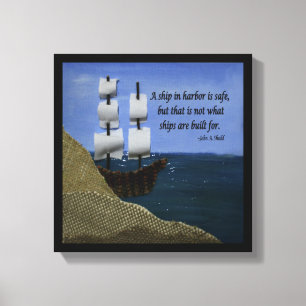 Ein Schiff im Hafen ist sicheres inspirierend Leinwanddruck