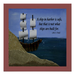 Ein Schiff im Hafen ist sicheres inspirierend Poster