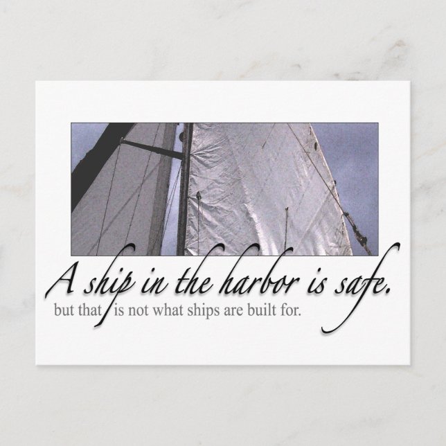 Ein Schiff im Hafen Postkarte (Vorderseite)