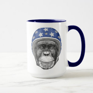 Ein Schimpanse-Motorrad-Reiter Tasse