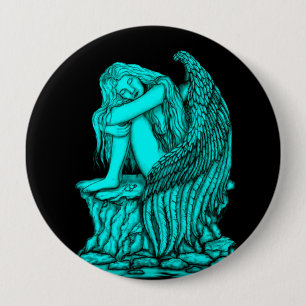 Ein schlafender Engel auf dem Stein Button