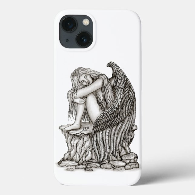 Ein schlafender Engel auf dem Stein Case-Mate iPhone Hülle (Rückseite)