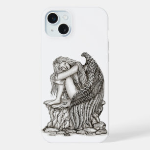Ein schlafender Engel auf dem Stein iPhone 15 Plus Hülle