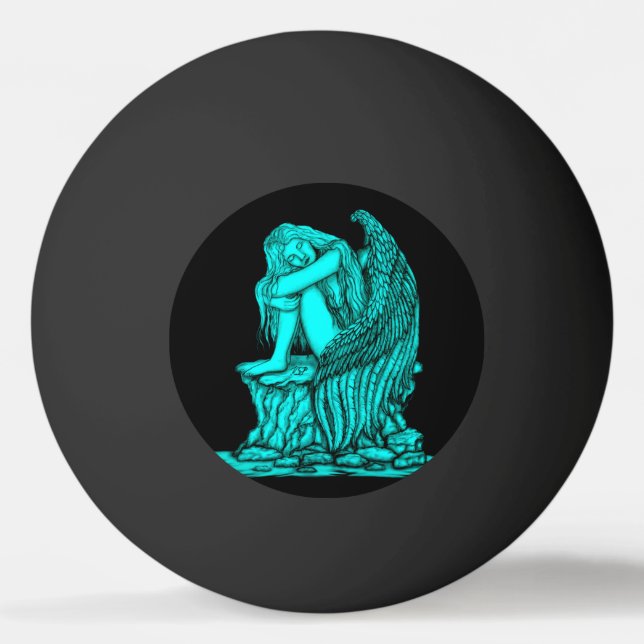 Ein schlafender Engel auf dem Stein Tischtennisball (Vorderseite)