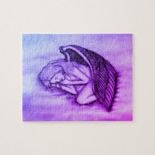 Ein schlafender Engel auf den Himmelswolken in Ros