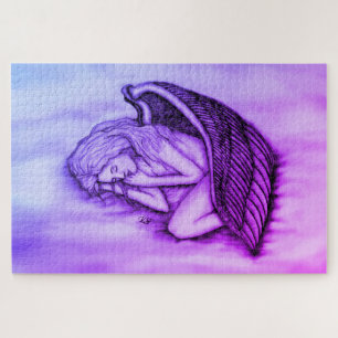 Ein schlafender Engel auf den Himmelswolken in Ros