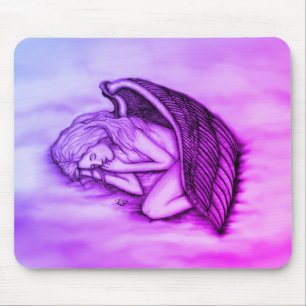 Ein schlafender Engel auf den Himmelswolken Mousepad