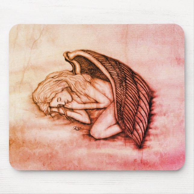 Ein schlafender Engel auf den Himmelswolken Mousepad (Vorne)