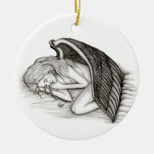 Ein schlafender Engel Keramik Ornament