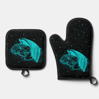 Ein schlafender Engel Ofenhandschuh & Topflappen-Set