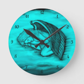 Ein schlafender Engel Runde Wanduhr