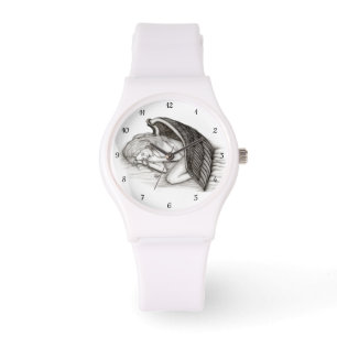 Ein schlafender Engel , schwarz und weiß Armbanduhr