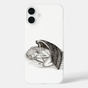 Ein schlafender Engel , schwarz und weiß iPhone 16 Plus Hülle