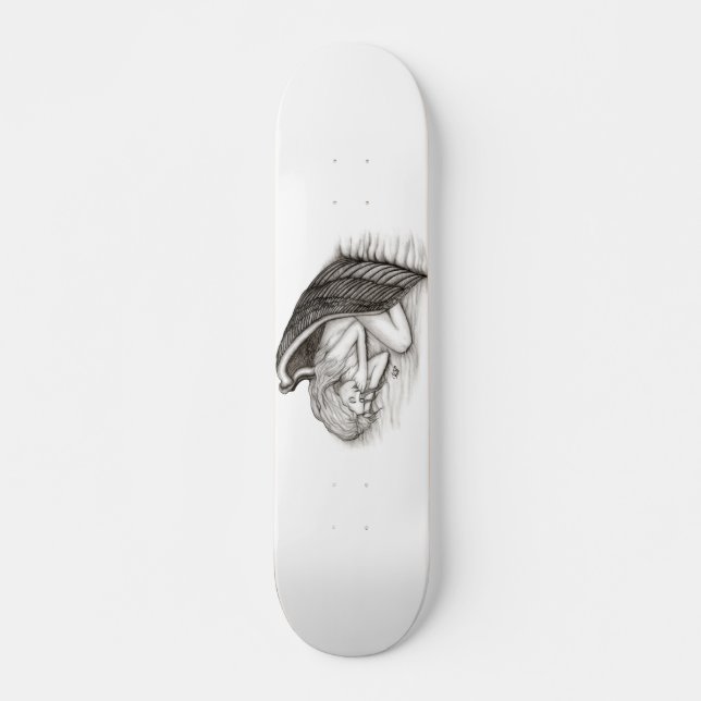 Ein schlafender Engel , schwarz und weiß Skateboard (Vorne)